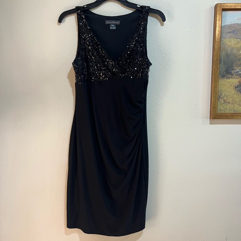 Jessica Howard Black Sequin Mini Dress
